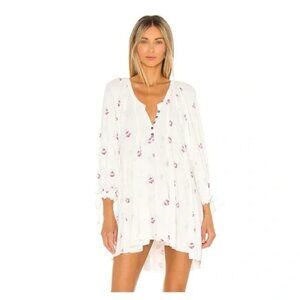 FREE PEOPLE • We The Free Winter Sun Floral Tunic Dress in Ivory Combo • XS